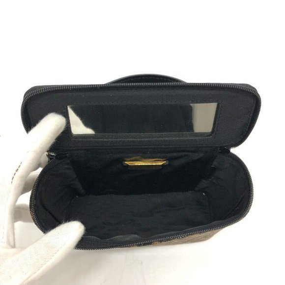 LOEWE Leopard Mini/Cosmetics Pouch Bag Vanity bag Leather Brown/GoldHardware - Picture 7 of 16